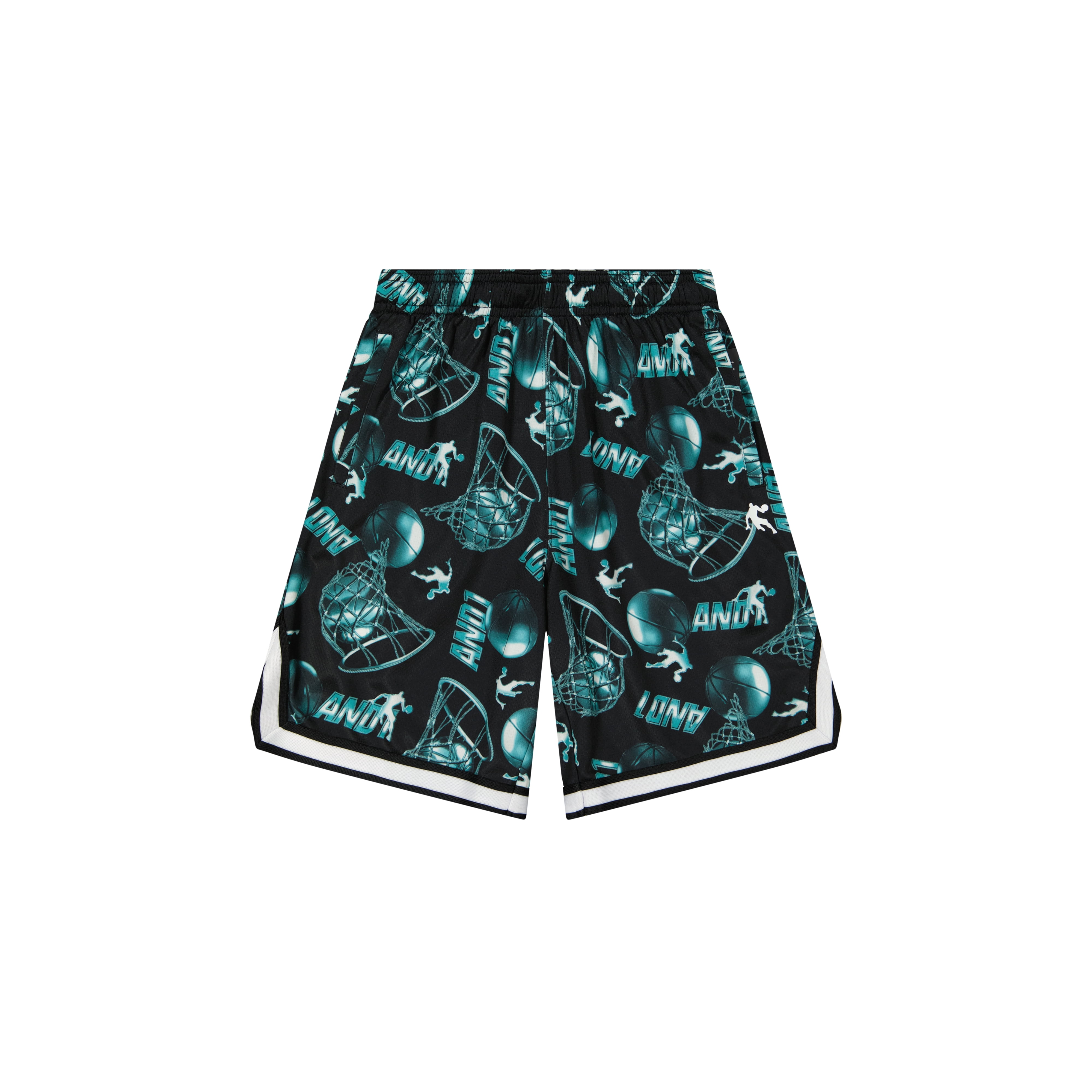 AND1 Boy's Athletic Platinum Short, 7" Inseam, Sizes 4-18