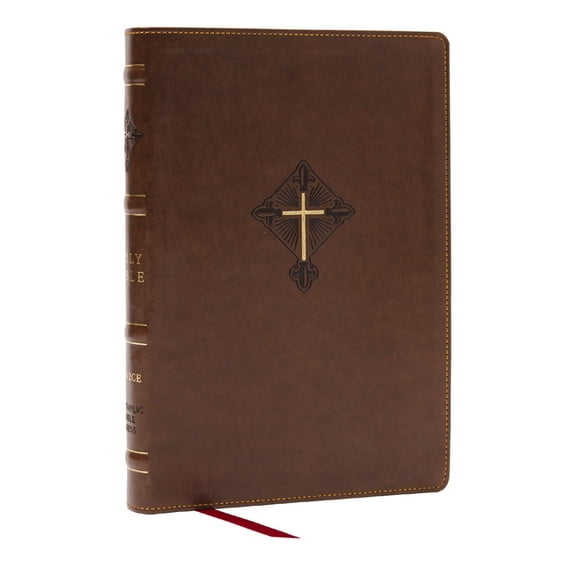 Rsv2ce, Thinline Large Print Catholic Bible, Brown Leathersoft, Comfort Print, (Hardcover)