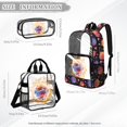 thumbnail image 4 of Kuiaobaty Fire Basketball Print Backpack and Pencil Case Set for Boys Clear Backpack and Lunch Bag Set See Through PVC Bookbag with Pencil Case for School, 4 of 5
