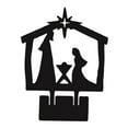 thumbnail image 2 of Adorno del nacimiento de Jesús, estatua de la Sagrada Familia, decoración de escritorio, decoración de la capilla del hogar Estilo negro D, 2 of 9