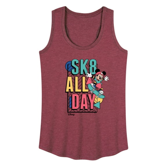 Disney - Mickey & Friends - Sk8 All Day - Retro Shapes - Women's Racerback Tank Top