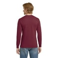 thumbnail image 4 of Gildan Men’s Heavy Cotton Long Sleeve T-Shirt, Lightweight Breathable Maroon Tee, Pack of 3, Size S, 4 of 5