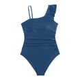 thumbnail image 2 of Kiijoy Girls Ruffle One Shoulder One-Piece Swimsuit Beach UPF 50+ Bathing Suit, Sizes 8-16, 2 of 5
