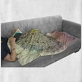 thumbnail image 5 of Peacock Soft Flannel Fleece Throw Blanket, Feathers Gradient Watercolor Sketch Bird of Juno, Cozy Plush for Indoor and Outdoor Use, 50" x 70", Cream Multicolor, by Ambesonne, 5 of 5