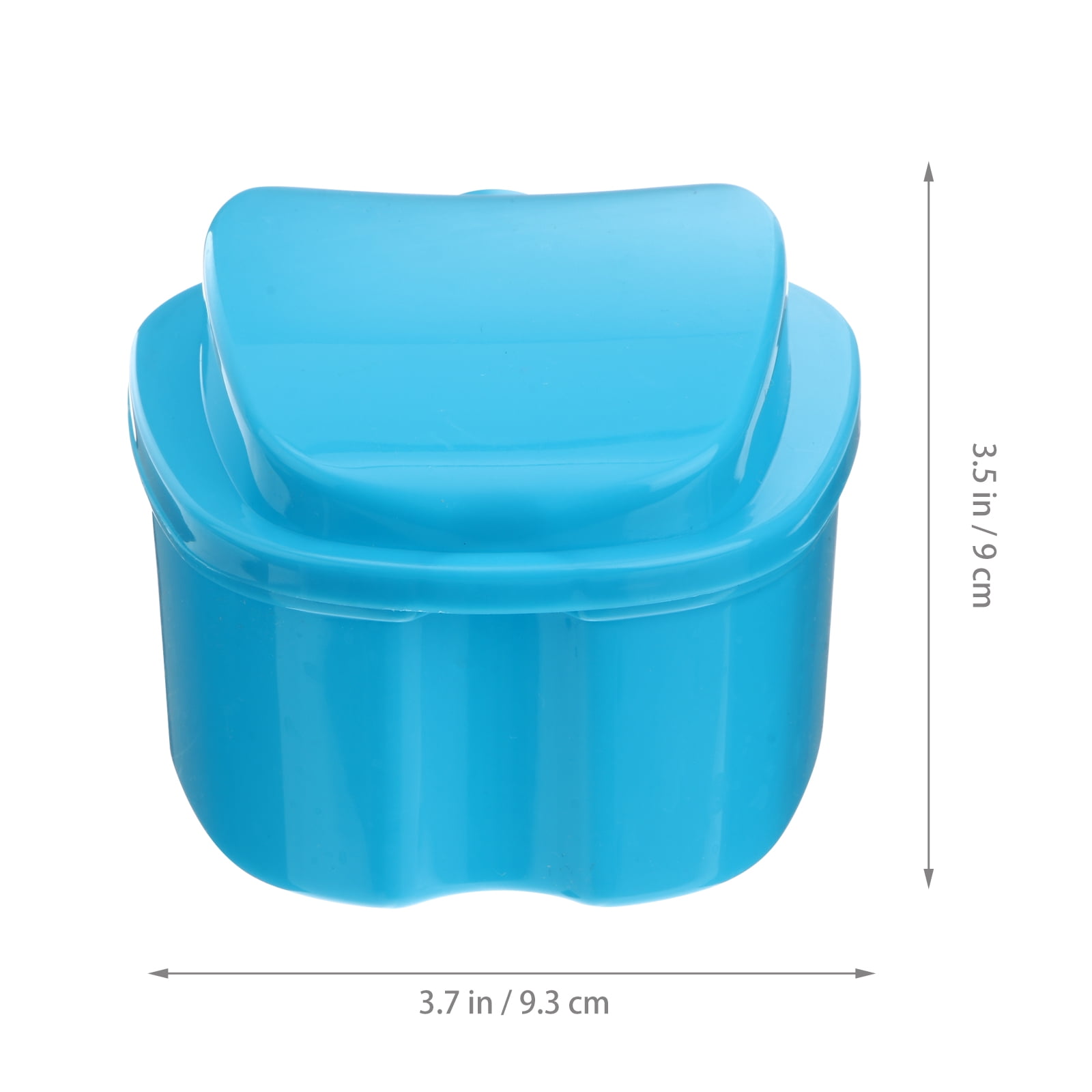 Etereauty Denture Box Case Denture Bath Box Case Dental False Teeth Storage Box with Hanging Net