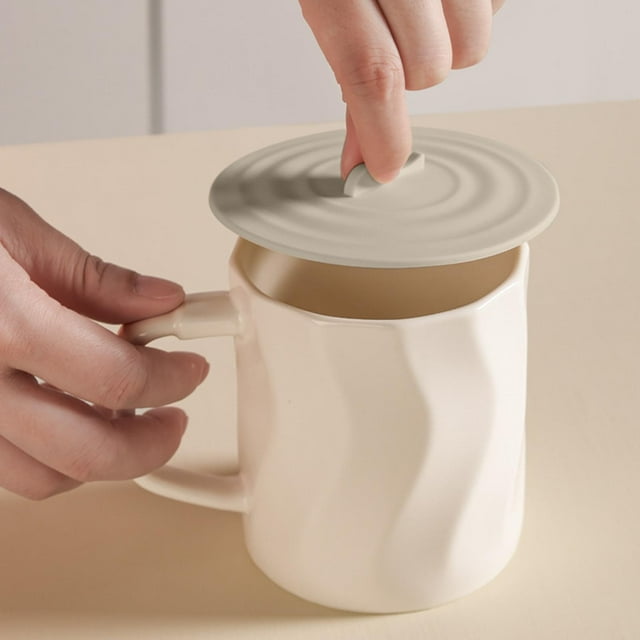 Amzcrzy Kitchen Appliances Color Lid Tea Cup Lid Ceramic Cup Milk Coffee Cup Office Cup Lid Cup Cover Kitchen Utensils Set Kitchen Gadgets Kitchen Essentials