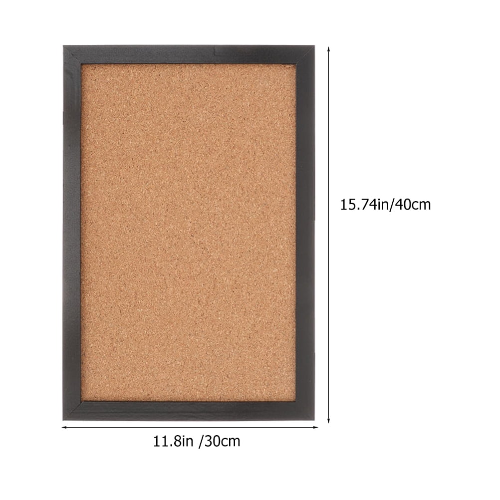 UPKOCH Cork Board Small Message School Decor Wall-mounted Desktop 40X30CM Black Wood Office