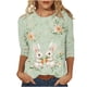 thumbnail image 3 of TaTaai Women Casual Loose Easter Print T Shirts Round Neck 3/4 Sleeve Fashion Soft Comfortable Lightweight Tops for Daily Home Vacation Outfits Gift, 3 of 5