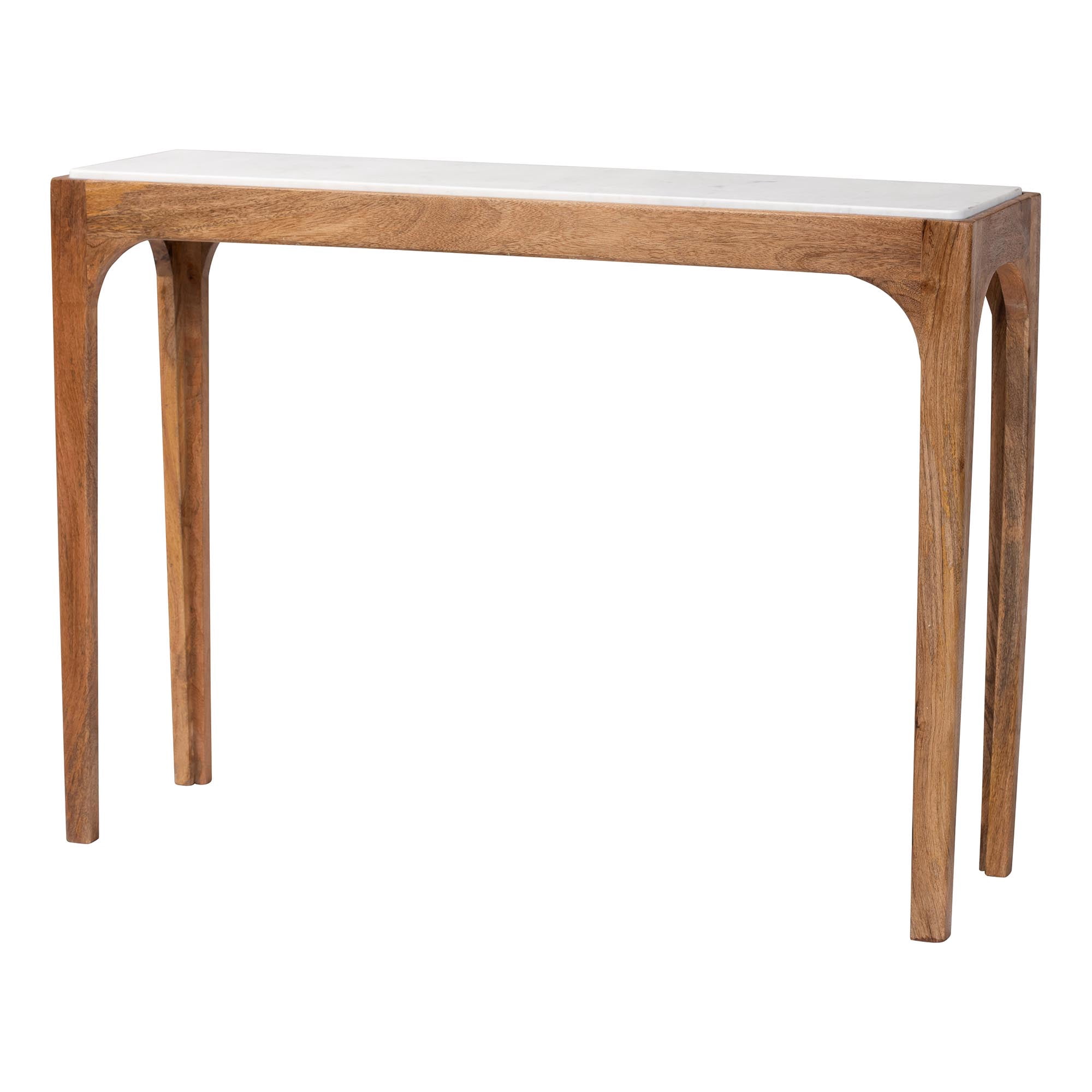Baxton Studio Lluvia Modern Console Table, Marble White