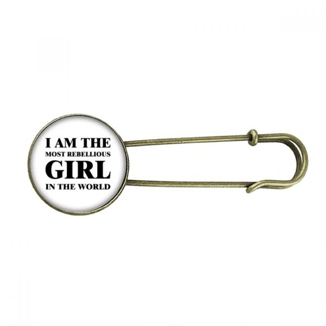 Broche de Metal antiguo Unbranded Yo soy la chica rebelde M 7.5 cm