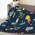 thumbnail image 6 of Honeii Funny Spaceships Print Fleece Blanket - Throw Blanket for Bed, Sofa, Couch, Camping, and Travel , Microplush Ultra Soft Warm Blanket-50"x40", 6 of 7