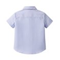 thumbnail image 5 of XAOFW Toddler Boys Girls Back To School Shirts Short Sleeve Lapel Collar Button Front Striped Shirts Child Kids First Day Of School Shirts Stylish Tops 18-24 Months, 5 of 9