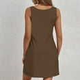 thumbnail image 5 of UoCefik Women's Casual 2025 Tank Sleeveless Dresses Knee Length Summer Boho Beach Round Neck Mini Dresses Coffee L, 5 of 5