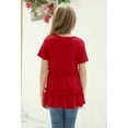 thumbnail image 4 of Sherrylily Girls Cute Short Sleeve Tunic Tops Casual Loose Ruffle T Shirts Kids Summer Blouses 4-15 Years, 4 of 5