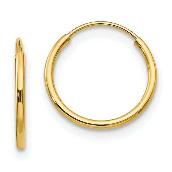 Real 14kt Yellow Gold Madi K Endless Hoop Earrings; for Adults and Teens; for Women and Men