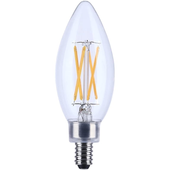 Satco S21274-5.5 Watt B11 LED Candelabra Bulb, Clear, 90 CRI, 3000K, 120 Volt (24 Pack)