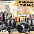 thumbnail image 5 of Moscow Mule Mug Set of 4 18oz 550ml Gunmetal Black Stainless Steel Mule Mug Reusable Straws, 5 of 6