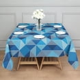 thumbnail image 3 of Blue Geometric Pattern Square Tablecloth,Waterproof Square Table Cover,Wipeable Spillproof Washable Table Cover for Home Kitchen Party Decor 42"X42"(107x107cm), 3 of 6