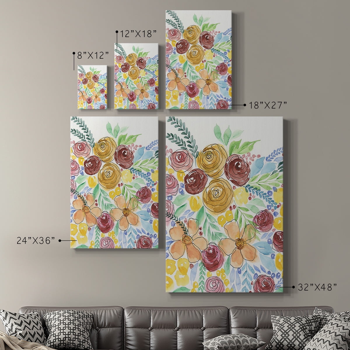 Flower Carousel I Premium Gallery Wrapped Canvas - Ready to Hang