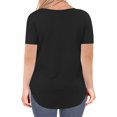 thumbnail image 4 of Guardurnaity Camiseta de mujer con cuello en V Blusa casual Color sólido con cuello en V Top de manga corta Prendas para la parte del cuerpo Negro S Guardurnaity AP003157-01, 4 of 6