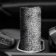 thumbnail image 3 of 20oz Black and Tan Leopard Print Skinny Tumblers Stainless Steel Tumbler with Lid and Straw,Vacuum Insulated Double Wall Travel Tumbler Cups with Cleaning Brush for Coffee,Tea, 3 of 6