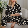 thumbnail image 6 of Picia Daisy Pattern Women’s Long-Sleeve Sleepwear Set - Soft 2-Piece Loungewear with Pockets, Comfy PJs for Relaxing Nights-Large, 6 of 7