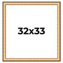 32x33 Frame Gold Plein Aire Solid Wood Picture Frame Width 2 Inches | Interior Frame Depth 0.5