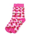 thumbnail image 3 of Urban-Peacock Women's Novelty Fun Crew Socks for Dress or Casual - Cherries - Pink Plaid, 1 Pair, 3 of 3