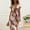 Purple, variant on Floral Dresses for Women Hawaii V-Neck Long A-Line Dress Ruched Waist Beach Flutter Short Sleeve Ruffle Sundress XXL