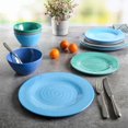 thumbnail image 3 of Gibson Home Brist in Blue 12 Piece Melamine Dinnerware Set, 4 Assorted Colors, 3 of 8