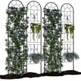 thumbnail image 1 of 2/4Pack Robust Black Metal Garden Trellis Fence - Decorative Panels for Climbing Plants, Vines & Vegetables - Rustproof, Outdoor Support, Black, 1 of 5