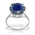 thumbnail image 1 of Galaxy Gold 9.5 Carat 925 Sterling Silver Ring with Natural 12.0 MM Round Blue Sapphire (9.5), 1 of 2
