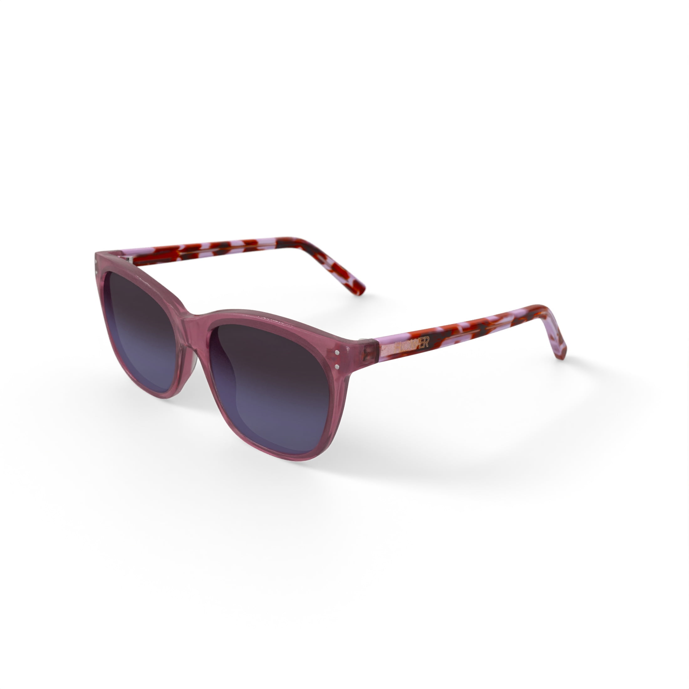 FLOWER Women's Rx'able Fashion Sunglasses, FLR1003 - Sophie, Blush, 55-18-135, with Case