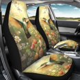 thumbnail image 4 of POLERO Durable Vehicle Seat Protector for Sedans, Breathable Elastic Vehicle Seat Covers Polyester 2-Pack, Hummingbird Flowers, 4 of 9