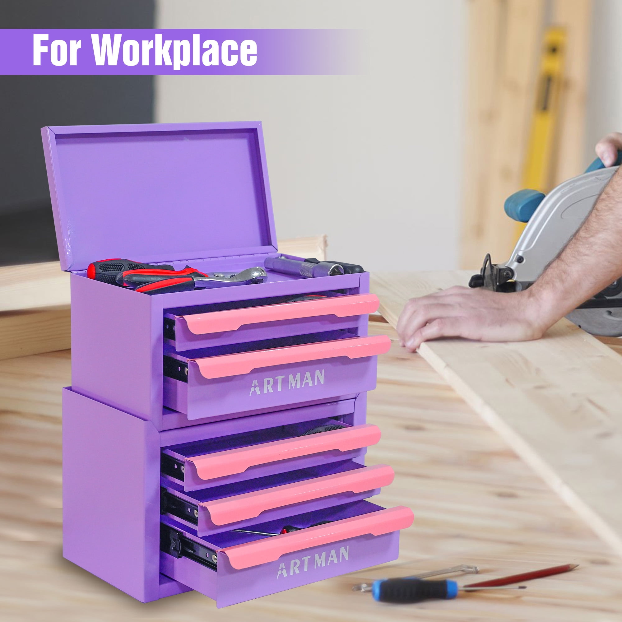 JXXRZ Mini Desktop Storage Box with 5 Drawers, Desk Organizer for