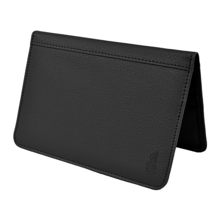 Pink Leather Checkbook Wallet - Moda Di Raza Belle Donne - RFID Blocking Passport Holder Leather Travel Wallet - Black