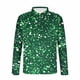 thumbnail image 4 of Blusa y camisa de manga larga con cuello vuelto para hombre, jersey de solapa de manga larga con cremallera, blusa informal con estampado BlingBling a la moda para hombre, poliéster, 4 of 5