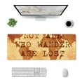 thumbnail image 3 of Disketp Gaming Mouse Pad Not All Those Who Wander Are Lost Pattern Large Mouse Mat Long Extended Desk Pad Non-Slip Rubber Mice Pads Stitched Edges Thin Pad (11.8x31.5 Inch), 3 of 9