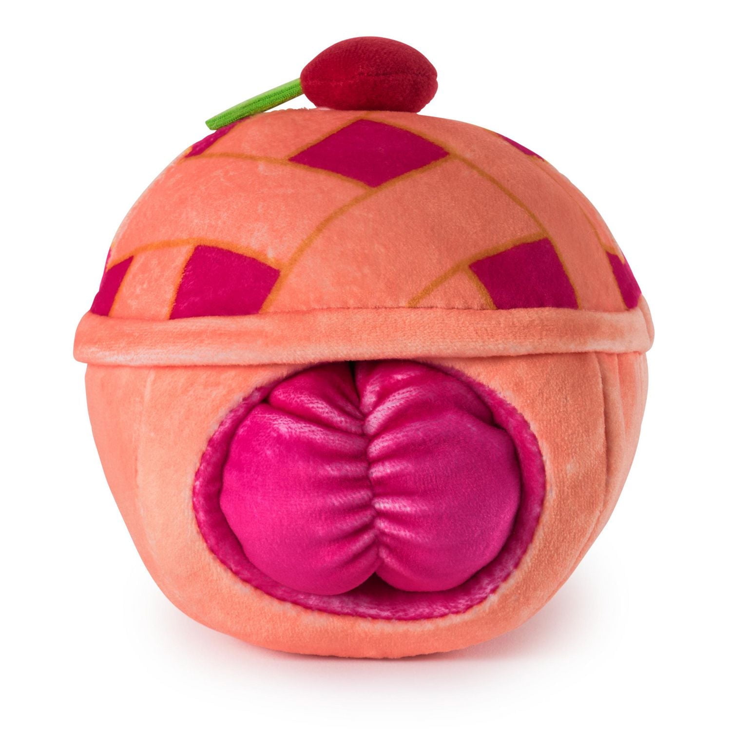 Cheeky Chonks Cheeky Cherry Reversible Plush, Food Plushies, Cherry Pie Plush, Dessert Stuffed Animal Plush Toy for Ages 3 and Up, Red, 4.5”