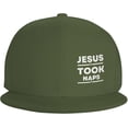 thumbnail image 2 of Jesus Took Naps Hats for Men Women Adjustable Flat Brim Bill Baseball Cap Trendy Hip Hop Trucker Hat Black, 2 of 8