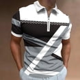 thumbnail image 1 of Mefallenssiah T-Shirt Décontracté Imprimé à Manches Courtes Col Rabattu avec Fermeture Éclair pour Hommes, 1 of 5
