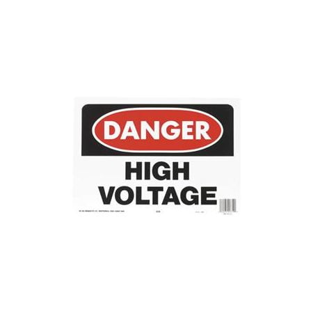 Danger High Voltage Tabs - HY-KO 508 Danger Sign, Rectangular, HIGH VOLTAGE, Black Legend, White Background 5 Pack