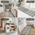 thumbnail image 5 of Gray White Plaid Checkered Pattern Kitchen Rugs Sets Of 3,Kitchen Runner Rugs Non Skid Washable,Decorative Kitchen Floor Mats for Kitchen,Sink,Laundry,17"x30"+ 17"x47" + 17"x59", 5 of 6