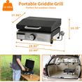 thumbnail image 2 of Hykolity Heavy Duty 17 in. Portable Propane Tabletop Griddle with Hood, 12,000 BTU Non-Stick Table Top Griddle Grill, Stainless Steel Griddle for Tabletop, Camping, Outdoor, Cooking, Tailgating, 2 of 6