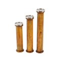 thumbnail image 3 of Zimlay Mango Wood And Metal Set Of 3 Candle Holder 51285, 3 of 5
