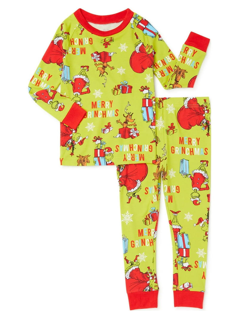 Seuss Grinch Christmas Pajama Set for Unisex Toddler, 2-Piece
