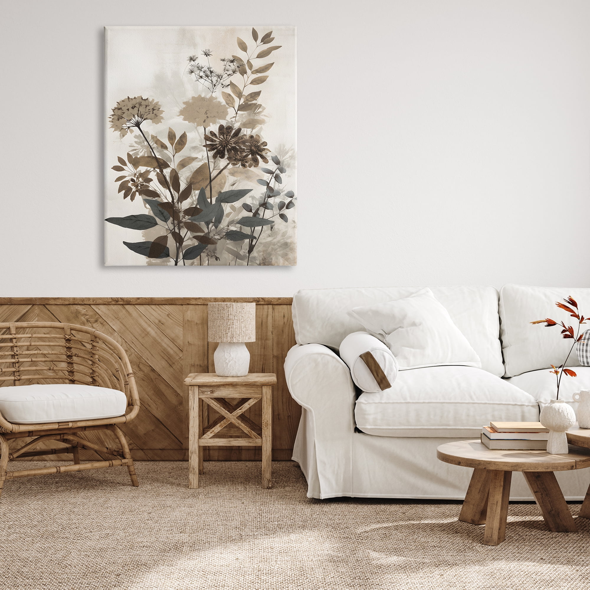 Stupell Industries Rustic Wild Foliage Botanical & Floral Painting Gallery Wrapped Canvas Art Print Wall Art, 36 x 48
