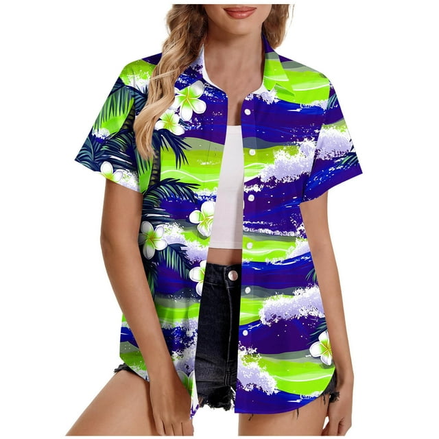 Cinvoph Hauts d'Été pour Femmes Manches Courtes Col Rond T-Shirts Décontractés Basiques Vêtements de Plage Vacances