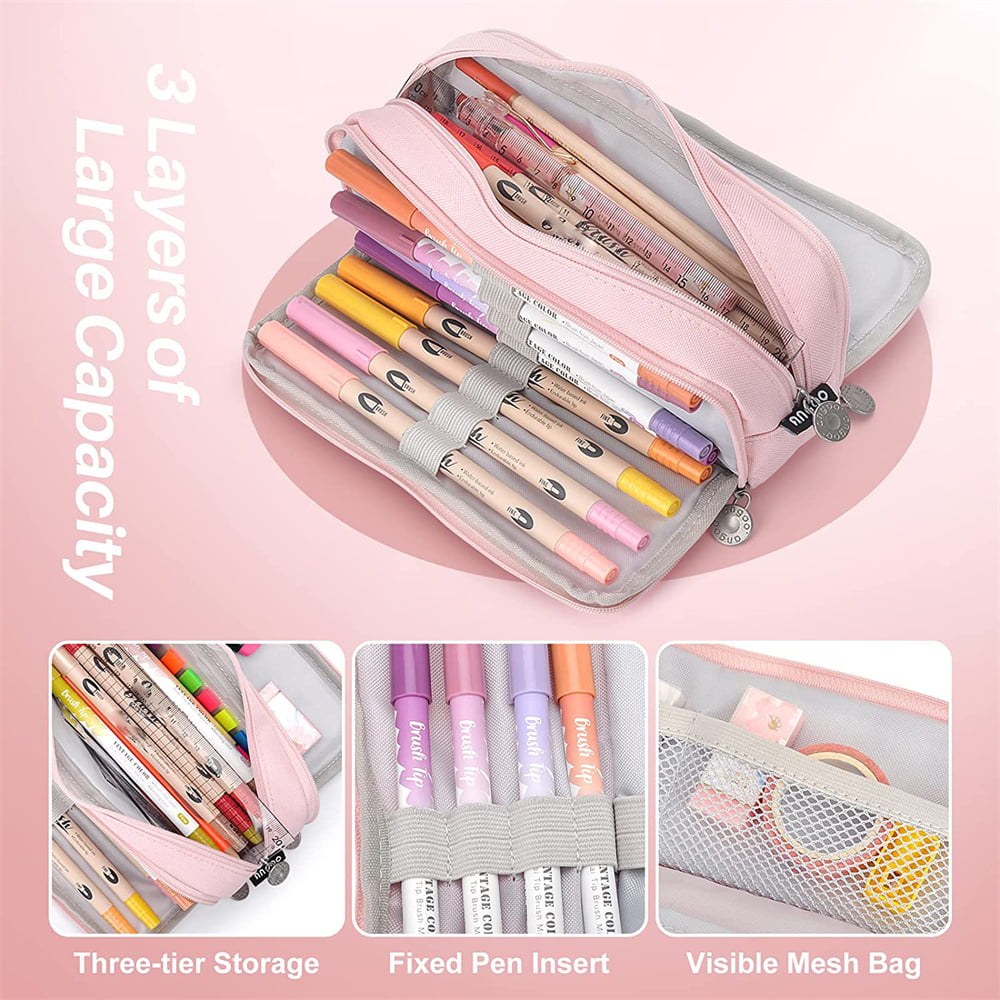 Pencil Bag Large Capacity Girls Pen Case Pouch Korean Organizer