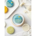 thumbnail image 5 of Mooncake Mold 75g- Cookie Stamps Plastic Hand Press Bright moon Shape Kitchen Gadgets DIY Baking Pastry Tool 2.1in (Moon sea waves), 5 of 12